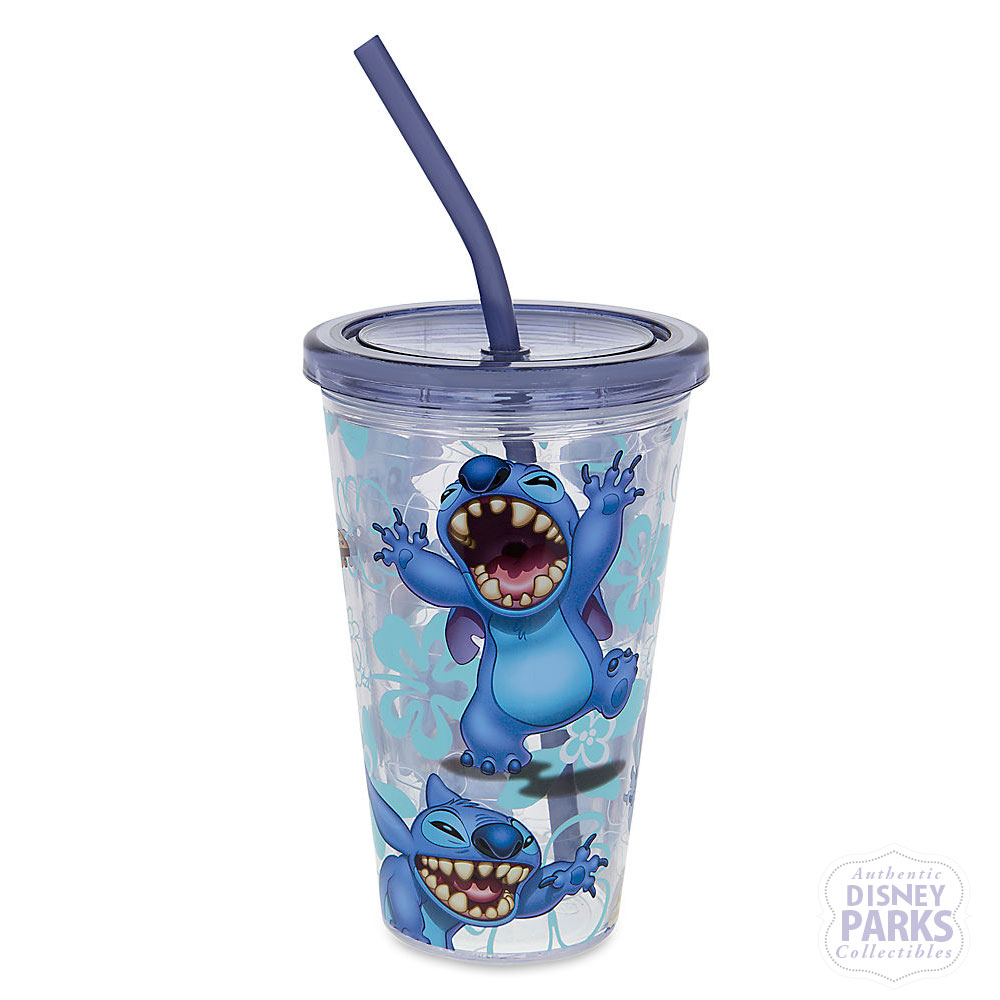 Stitch Tumbler with Straw Authentic Disney Parks Collectibles